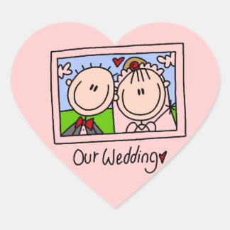 Sticker Cœur Nos T-shirts et cadeaux de mariée et de chambre Ma