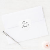Sticker Cœur Notre Favorite Moderne Noir Script Wedding Favoris (Enveloppe)