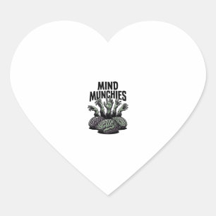 Sticker Cœur Nourriture de cerveau de mort-vivant Vintage Mains