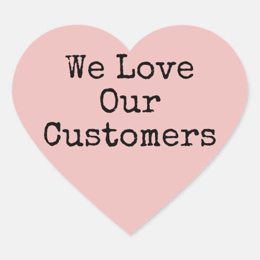Sticker Cœur Nous aimons nos clients Coeur rose (Devant)