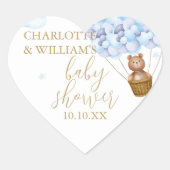 Sticker Cœur Nous pouvons à peine attendre Teddy Bear Boy Fête (Devant)