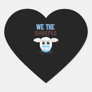 Sticker Cœur Nous sommes le berceau brebis drôle avec masque
