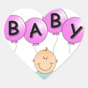 Sticker Cœur nouveau bébé