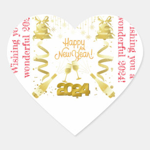 Sticker Cœur Nouvel an