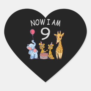 Sticker Cœur Now I le 9e anniversaire du Birthday