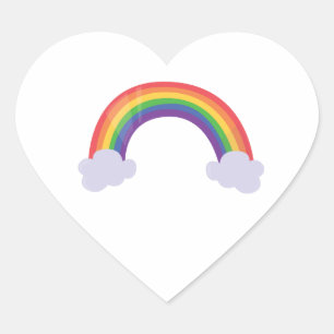 Sticker Cœur Nuage d'arc-en-ciel