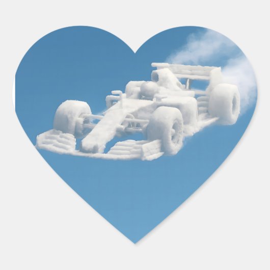 Sticker Cœur Nuage de voiture cœur bleu (Devant)