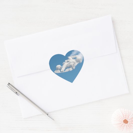 Sticker Cœur Nuage de voiture cœur bleu (Enveloppe)
