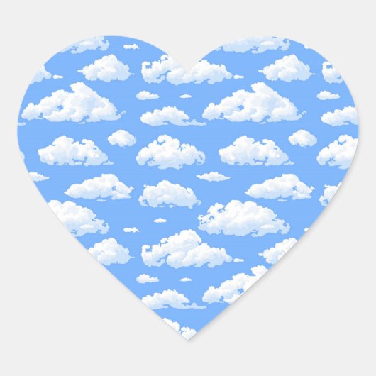 Sticker Cœur Nuages (Devant)