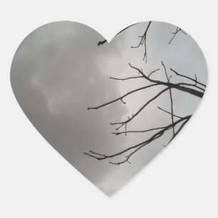 Sticker Cœur Nuages de tempête foncés