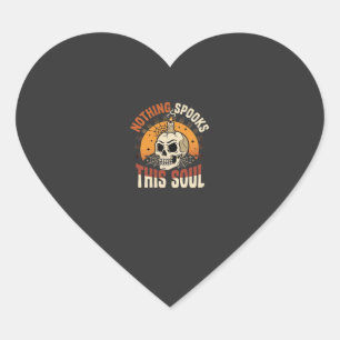 Sticker Cœur Nuit de squelette courageuse d'Halloween