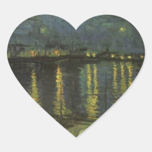 Sticker Cœur Nuit étoilée sur le Rhône