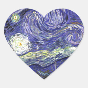 Sticker Cœur Nuit Van Gogh Starry