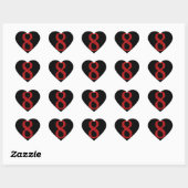 STICKER CŒUR NUMÉRO 8 EN ROUGE (Feuille)