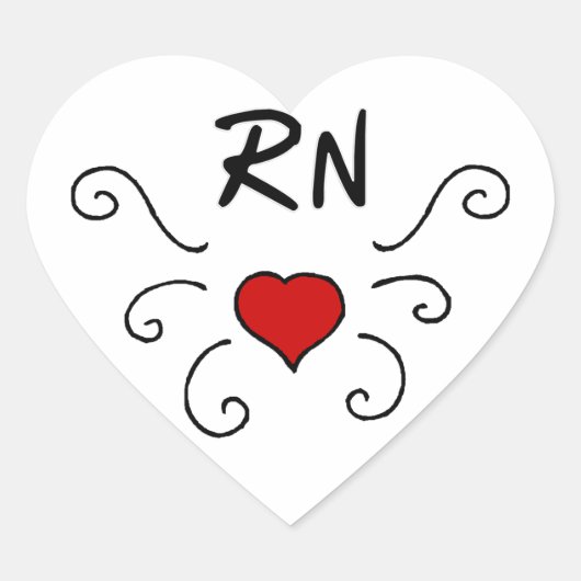 Sticker Cœur Nurses RN Love Tattoo (Devant)
