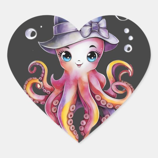 Sticker Cœur Octo-Charme Whimsical (Devant)