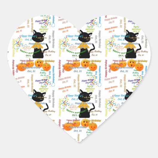 Sticker Cœur Octobre, 31 Anniversaire (Devant)