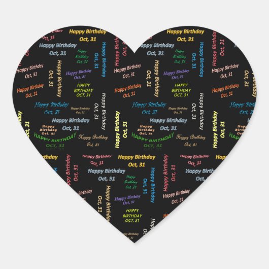 Sticker Cœur Octobre, 31 Anniversaire (Devant)