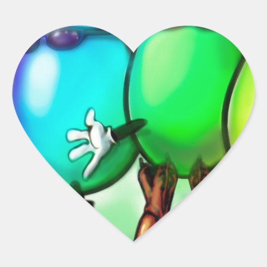 Sticker Cœur Oeufs de Pâques (Devant)