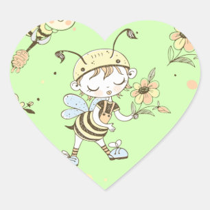 Sticker Cœur Oeuvre d'abeilles