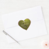 Sticker Cœur Olive Green Rose Gold Frame and Monogram Thank You (Enveloppe)