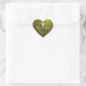 Sticker Cœur Olive Green Silver Frame Logo Monogram Merci (Sac)