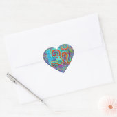 Sticker Cœur OM Mantra - 108 fois (Enveloppe)
