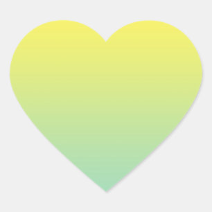 Sticker Cœur Ombre verte et jaune