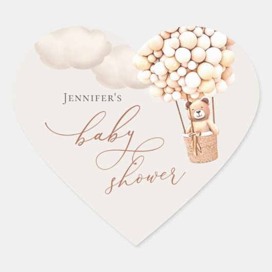 Sticker Cœur On Peut Attendre ! Baby shower (Devant)