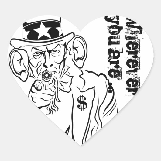 Sticker Cœur Oncle Sam (Devant)