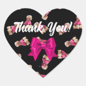 Sticker Cœur Oodles of Poodles (Rose on Black) (Devant)