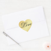 Sticker Coeur Or avec Amour dans le texte fantaisi (Enveloppe)