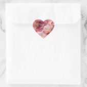 Sticker Cœur Or Bourgogne Blush rose Merci Floral (Sac)