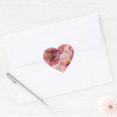 Sticker Cœur Or Bourgogne Blush rose Merci Floral (Enveloppe)