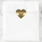 Sticker Coeur Or sur Papillon Or (Sac)