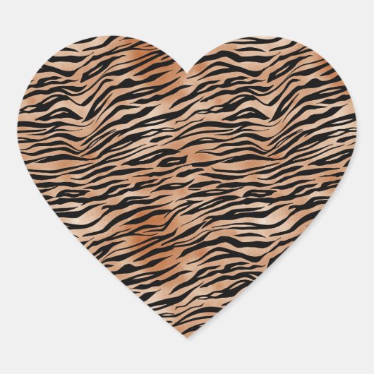Sticker Cœur Orange Black Tiger (Devant)