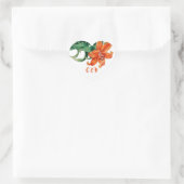 Sticker Cœur Orange Lily Floral Mariage élégant (Sac)