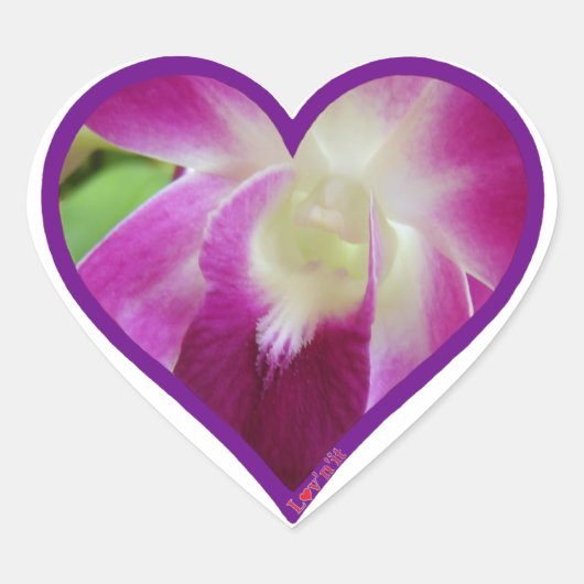 Sticker Cœur orchidée rose (Devant)