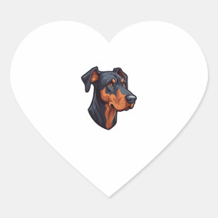 Sticker Cœur Oreille naturelle Doberman Lover 3