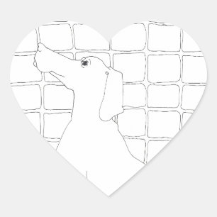 Sticker Cœur Original Chien Dessin Chien chinois Année 2018 Bât