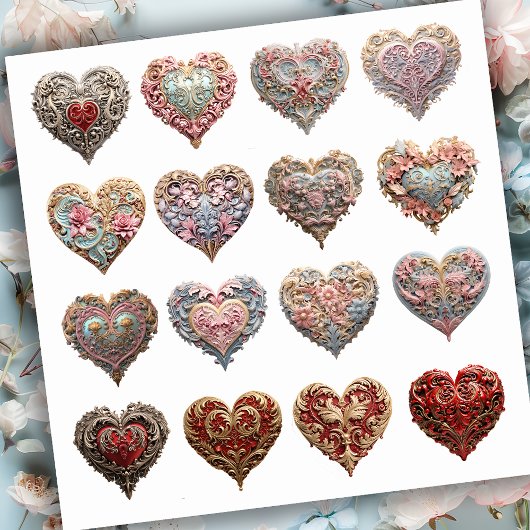 Sticker Cœur Orné