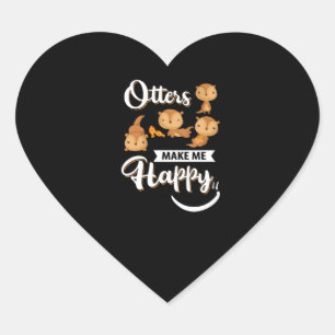 Sticker Cœur Otter Gift   Les loutres me rendent heureux