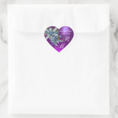 Sticker Cœur OUBLIEZ-MOI NOTES MONOGRAM, MARIAGE PARTI bleu vio (Sac)