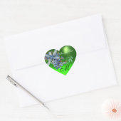 Sticker Cœur OUBLIEZ-MOI NOTES MONOGRAM, MARIAGE PARTI vert ble (Enveloppe)
