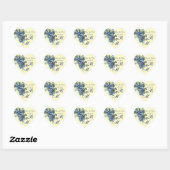 Sticker Cœur OUBLIEZ-MOI NOTES MONOGRAM, MARIAGE PARTY crème bl (Feuille)