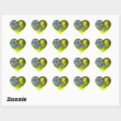 Sticker Cœur OUBLIEZ-MOI NOTES MONOGRAMME, MARIAGE JAUNE bleu (Feuille)