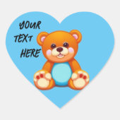 Sticker Cœur Ours en peluche (Devant)