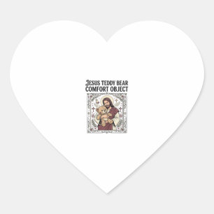 Sticker Cœur Ours en peluche Jésus Objet de confort Ours en pel