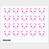 Sticker Cœur Ours rose Kawaii Panda (Feuille)