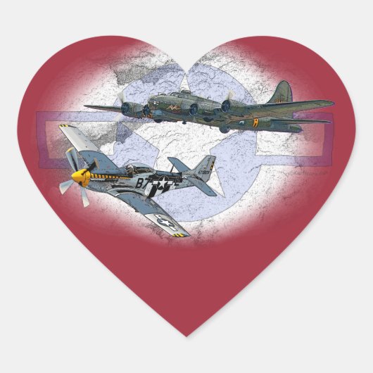 Sticker Cœur P-51 Mustang (Devant)